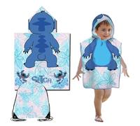 Poncho Mare Bambino, Accappatoio Inter Bambino, Asciugamano da Spiaggia Per Bambini con Cappuccio, accappatoio microfibra, Nuotare Piscina Accappatoio per bambino 2-8 Anni (A)