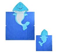 Poncho Mare Bambino Telo Cotone Accappatoio Asciugamano Piscina con Cappuccio per Ragazzi Bimbo 2-6 Anni (Delfino)