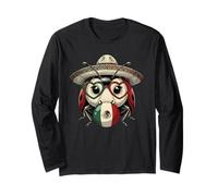 Poncho Messicano Coccinella Cinco De Mayo Fiesta Sombrero Meme Maglia a Manica