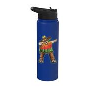 Poncho messicano Dabbing Guy Sombrero Cinco De Mayo Stainless Steel Insulated Water Bottle
