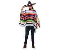 Poncho messicano multicolore con frange costume adulto