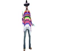 Poncho messicano multicolore con frange costume adulto Taglia unica