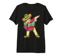 Poncho Messicano Sombrero Cinco De Mayo Maglietta Premium