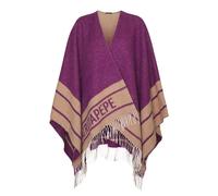 Poncho Patrizia Pepe 8F0017 Con Frange Donna Lana Viola