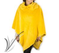 Poncho pelliccia gialla da donna eco mantella coprispalle invernale copri giacca