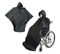 Poncho per Sedia a Rotelle Impermeabile con Cappuccio - Interno in Pile Morbido & Protezione Totale Anti-vento per Adulti per Sedie Manuali/Elettriche e Scooter per Mobilità