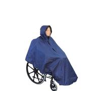 Poncho per sedia a rotelle, per adulti, anziani, anziani, per sedia a rotelle, resistente, riutilizzabile, copertura completa impermeabile, cappuccio anteriore con cerniera (blu, taglia unica)