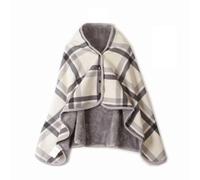 Poncho Pile Donna, Flanella Mantello Scialle Indossabile Caldo Invernale con Bottoni Wrap Cape, Coprispalle Coperta Plaid Sciarpa (IT, Testo, Taglia unica, Regular, Regular, 100*140cm, Cremefarben)