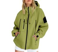 Poncho Pioggia Donna Bici Giacca Antipioggia Traspirante Leggera Poncho Da Pioggia Antivento Sportivo a Vento Trench Con Cappuccio Resistente Alle Rughe Per All'aperto Campeggio Trekking 2025