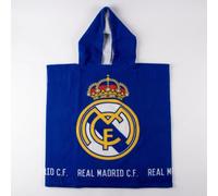 Poncho Real Madrid - Poncho per bambini, con cappuccio e asciugatura rapida, asciugamano poncho per bambini, spiaggia, piscina ed estate, leggero e assorbente