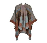 Poncho-scialle, Poncho in poliestere multicolore for la primavera autunno inverno: da indossare tutti i giorni(Rhombic-gray Orange)