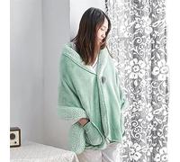 , Poncho Scialle Wrap Fleeced Wearable Blanket, Inverno Flanella Coperta calda Double Sided Coperta Pile Capo Giacca(D)