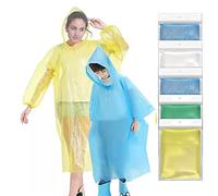 Ponchos Family Pack Poncho antipioggia per adulti e 5 monouso o riutilizzabili di emergenza con cappuccio con coulisse leggero portatile viaggio campeggio parchi a tema concerti