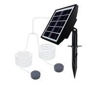 Pond Aerator Solar Powered | 2000mAh USB Rechargeable Low Noise Outdoor Air Pump Continuous Intermittent Oxygen Supply System | Aquarium Hydroponics Garden Yard Fishing Lake Water Circulation Equipmen