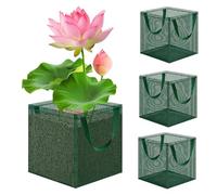 Pond Plant Planting Bag - 4 Pieces Foldable Hydroponic Plant Baskets - Polyethylene Breathable Lily Pots Container - For Aquarium Lily Water Garden Pool Strawberry Aquatic