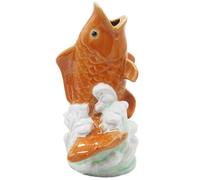 Pond Spitter, Spitter Funga per Pesce per Carpa in Ceramica, 4, 7x3.9x8.7 Statue di Stagno Vintage, sputo per Piccoli stads Patio Mazzo e spoggetti Domestici per Piccoli stagni
