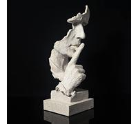 Ponder Statua -Silence is Gold Abstrakte Kunst Statue Modern Home Ornament Creativo Resina Ornament Scultura Ornament Studio Büro Regal Regal Tischdekoration(Areniere)