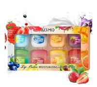 Pondertion/Traditionalg/Worthwith Set per la cura delle labbra al gusto di frutta da 8 pezzi, Set di balsami labbra Admd, Prodotti per la cura delle labbras idratanti e riparatrici a lunga (1 BOX)