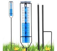 PONDON Pluviometro con paletto, letture chiare con numeri e scale grandi, altezza regolabile per giardini e cortili, misura decorativa per esterni