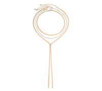 PONDON Set di 3 collane a catena a serpente a strati da donna, set di girocollo dorati, accessori alla moda Y-Drop, gioielli regolabili per allungare la scollatura, versatile da indossare