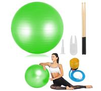 PONDON Set di attrezzature per batteria cardio, palla da 66 cm con pompa e bastoncini da 90,7 g, palla per esercizi aerobici per allenamento, stabilità, pilates, yoga, ginnastica in gravidanza
