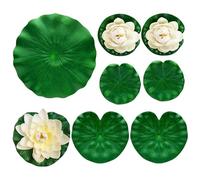 Ponds Lily Pads, Artificial Floating Water Lilies, 70 g Green Assorted, Realistic Foam Petals, Superfici UV-Resistant Decorative Pool Centerpieces for Accent Waterfalls