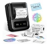 Ponek Etichettatrice Bluetooth con nastri, stampante per codici a barre M102, stampante per etichette adesive con oltre 1000 icone e 300 modelli, per piccole imprese, ufficio, casa, scuola, etichetta
