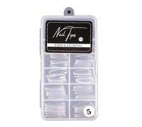 Pongnas 100 Pezzi Unghie Finte, Punte Per Unghie Morbide E Sottili Senza Tracce, Unghie Artificiali A Copertura Mezza Copertura Completa, Forma A Bara Ballerina, Con 10 Misure, Per (5)