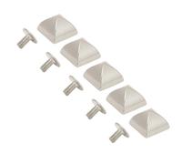 Pongnas 20 Rivetti a Vite a Punta Quadrata da 12 Mm, a 4 Angoli, a Piramide, Borchie in Lega di Zinco, per Cinture, Borse, Cappelli, Scarpe, Giacche, con Finitura Elettrolitica (SILVER)