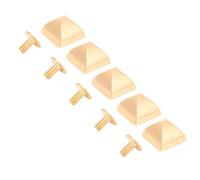 Pongnas 20 Rivetti a Vite a Punta Quadrata da 12 Mm, a 4 Angoli, a Piramide, Borchie in Lega di Zinco, per Cinture, Borse, Cappelli, Scarpe, Giacche, con Finitura Elettrolitica (GOLD)