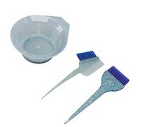 Pongnas 3 Pezzi Pennelli per Tintura per Capelli Set Pettini per Tintura Professionale per Parrucchieri Strumenti per Colorare con Ciotola per Salone di Casa Uso Materiale in Nylon ABS (BLUE)