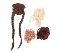 Pongnas 4 Pezzi di Portico di Portico con Clip per Capelli Outfit Portico Fai Te Parrucca Divertente Simpatica Carente Statua Parrucca Intrecciata per Giardino Giardino e Varie Feste