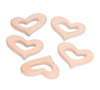 Pongnas 5 Giocattoli per Massaggiagengive in Legno a Forma di Cuore per Alleviare la Dentizione e Pendenti per Collane Fai-da-te