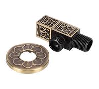 Pongnas Antica Valvola Ad Angolo G1/2 per Caldo e Freddo | Valvola di Arresto del Rubinetto in Ottone con Design Rotante e Coperchio Antigoccia