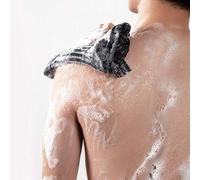 Pongnas Asciugamano Esfoliante Premium per la Schiena per la Doccia e Spazzola Morbida per il Corpo su Entrambi i Lati per un'efficacia Efficace (Griglia nera)