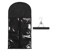 Pongnas Borsa Portaoggetti per Extension per Capelli, Borsa Portatile per Parrucca con Gancio, Design Trasparente Frontale per L'uso Quotidiano in Viaggio (BLACK)