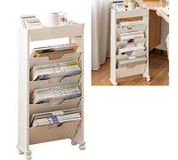 Pongnas Carrello del Libro, Libreria su Ruote Carrelli di Libri con Ruote con Design Universale Design Multistrato Scaffale per Libri per Soggiorno per Soggiorno (#1)