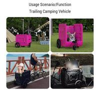 Pongnas Carrello per Bicicletta Rimorchio Trasportino per Animali Domestici con Ruote 128L Deposito per Bici Pieghevoli Cani di Taglia Grande Ciclo da Campeggio (PINK)