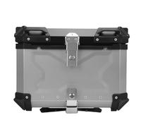 Pongnas Case Posteriore della Coda Posteriore Case Top Case 55L Acqua in Lega di Alluminio con Rivestimenti Riflettenti di Rivestimento PU Rimovibili per Scooter e Motociclette (SILVER)