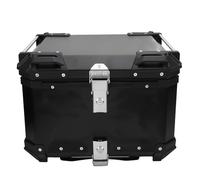 Pongnas Case Posteriore della Coda Posteriore Case Top Case 55L Acqua in Lega di Alluminio con Rivestimenti Riflettenti di Rivestimento PU Rimovibili per Scooter e Motociclette (BLACK)