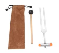 Pongnas Diapason, Strumento di Vibrazione Risonante in Lega di Alluminio per il Relax e la Chiarezza Mentale, con Custodia per Martello, per Studenti Domestici Ed Esperimenti Sono (SILVER)