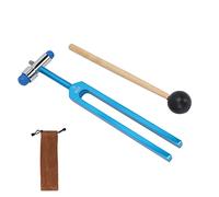 Pongnas Diapason, Strumento di Vibrazione Risonante in Lega di Alluminio per il Relax e la Chiarezza Mentale, con Custodia per Martello, per Studenti Domestici Ed Esperimenti Sono (BLUE)