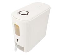 Pongnas Dispenser di Riso Contenitore per Cereali Ermetico con Finestra Trasparente con Controller per Tazza Bianco Crema per Uso Nella Dispensa della Cucina