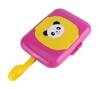 Pongnas Dispenser di Salviette da Viaggio per Neonati con Design Carino e Tracolla Portatile - Custodia per Fazzoletti in Colori Vivaci (Scatola rosa rossa)