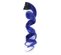 Pongnas Eleganti Extension per Capelli Ricci 5 Pezzi con Clamp/Holder per Donne e Ragazze - Parrucchino con Riflessi Colorati in Grigio (azzurro cristallo)