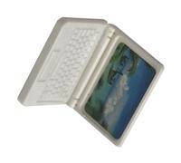 Pongnas Giocattolo per Notebook con Simulazione Portatile per Casa delle Bambole Rosa per Bambine - Giocattolo Educativo in Miniatura con Caratteristiche (WHITE)