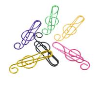 Pongnas Graffette per Appunti Musicali, 100 Pezzi Fermagli in Filo Metallico Color Arcobaleno Vibrante, Slip Non Tossico, con Adorabile Design di Note Musicali, per Forniture di (50)
