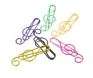 Pongnas Graffette per Appunti Musicali, 100 Pezzi Fermagli in Filo Metallico Color Arcobaleno Vibrante, Slip Non Tossico, con Adorabile Design di Note Musicali, per Forniture di (50)
