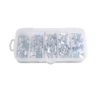 Pongnas Kit Connettori per Manicotti a Crimpare in Alluminio da 200 Pezzi per Lenza - Maniche a Crimpare a Doppia Canna in 5 Misure (200PCS)