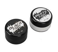 Pongnas Kit di Pittura per il Viso di Halloween Vernice Bianca Nera Altamente Pigmentata per Feste a Tema Cosplay